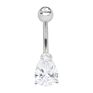 Double Zircons Drop Tear Design Mistletoe Belly Piercing Surgical Steel Belly Rings Jewelry