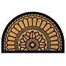 Dropshipping Half round Black Border Coco Doormat Heavy Duty Doormat Rubber-Backed Natural Coir Doormat