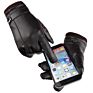 E387 Man Fuax Leather Pu Gloves Windproof Warm plus Velvet Thickened Motorcycle Driving Touch Screen Glove