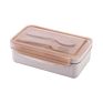 Eco Friendly Wheat Straw Fiber Bento Box Lunch Food Container Tiffin Lunch Box with Fork Spoon Cutlery Set