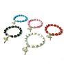 Cross beads Bracelet with cross ,rose charms