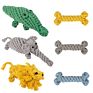 Elephant Lion Crocodile Bone Chew Cotton Rope Dog Toys