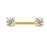 Eternal Metal 14K Gold Nipple Ring Barbell with 5Mm Prong Setting Cz Piercing Jewelry