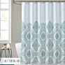 European Pattern Print Waterproof Shower Curtain, Elegant Rust Resistant Green Shower Curtain Boho for Bathroom/