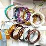 European Statement Women's Stretch Bracelet Personality Halo-Dyed Big Wave Acrylic Resin Bangle Bracelets for Women