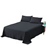 European Style Solid Color 100% Wash Cotton Flat Bed Sheets