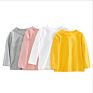 Fall Solid Cnady Color Child 100% Cotton Clothes Long Sleeve Girls Boy's T-Shirts Blouses Childrenwear