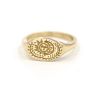 Fancy Surgical Steel Jewelry Gold Plated Oval Signet Sun and Moon Ring