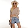 Fashionable and Explosive Solid Color V-Neck Thin Sweater for Ladies Wear Inside