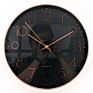 Fashional 3D Numbers round Modern Rose Gold Non-Ticking Plastic Quartz Clock Wall Home Decor