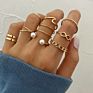 Finetoo Punk Simple Cross Finger Rings for Women Girls Pearl Heart Twist Ring Set Trend Jewelry