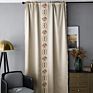 Flarol Embroidery Blackout Curtain for Livingroom and Bedroom Decoration with Tassels Polyester Rod Pocket