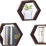 Floating Shelf Hexagon Set Honeycomb Wall Mounted Shelves Decorative Hanging Display for Collectibles Photos Frames Plants