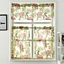 Floral Kitchen Curtains Set Short Windows Ready Made Sheer Curtains 3- Piece Kitchen Curtain Tier & Valance Set