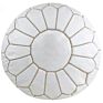 Flourish Chinese Suppliers round White Leather Ottoman Moroccan Pouf