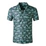 Flower Printing Short Sleeve Viscose Casual Loose Beach Hawaiian Men Shirt