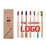 Free Sample Biodegradable Charcoal Bristles Bamboo Toothbrush with Customized Logo