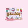 Fresh Pink Design Stock 3D Birthday Card with Glitter Stamping for Friends or Children