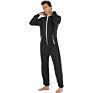 Full Length Pajamas Solid Color Unisex Onesie Zipper Up