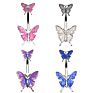 Gaby Pink Glitter Butterfly Bling Bling Animal Double Mount Belly Button Ring Belly Ring Body Piercing Jewelry
