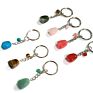 Gemstone Random Shape Key Chain Stone Fancy Jasper Rose Quartz Strawberry Crystal Carnelian Turquoise Tiger Eye Aventurine