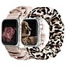 Girly Scrunchies Watch Bands for Apple Watch 38Mm 42Mm 40Mm 44Mm Leopard Flowers Printed Fabric Elastic Strap for Iwatch 7 6 Se