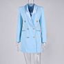 Glamorous Plain Set One Piece Playful Woman Mid Shoulder Pad Blazer Elegant Skirt Professional .