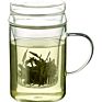 Glass Tea Infuser Mug 340Ml Double Layer Teacup Set with Lid On