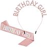 Glitter Birthday Girl Sash Rhinestone Happy Birthday Headbands Set for Girls Birthday Party Supplies
