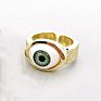 Gold Filled Jewelry Evil Eye Rings Jewelry Accessories Big Wide Bang Evil Eye Stones Ring 18 Gold Plated Enamel Ring