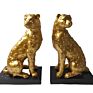 Gold Leopard Statue Bookends, Home Decor Resin Animal Bookends Book Stand Set of 2