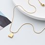 Gold Plated 316 Stainless Steel Chain Herringbone Heart Pendant Necklace Jewelry for Girls