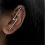 Gold Plated Copper Zircon Pearl Needle Leaves Hook Earjewelry Lightning Cuff Earrings Ear Wrap Crawlers