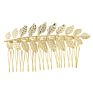 Gold Plated Leaf Hairpin Hair Combs Hair Sticks Barrettes Gift for Women Girl Accessories