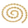 Gold Plated Men Stainless Steel Coffee Bean Link Chain Necklace