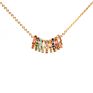 Gold Plated Multi-Ring Top Jewelry Rainbow Charm Pendant Necklace