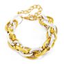 Gold Silver Oval Link Chain Bracelet for Women Aluminum Circles Chain Female Bracelets Bijoux