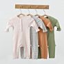 Good Cotton Infants Solid Color and Striped Jumpsuits Toddlers Buttons Bodysuits Baby Boy's and Girls' Long Sleeve Rompers