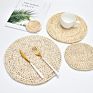 Grass round Placemat Natural Straw Placemats for Kitchen Vintage Boho Style