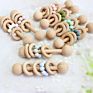 Gym Ring Rodent Silicone Beads Newborn Montessori Rattles Toys Wooden Baby Teether