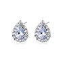 Hainon Earrings for Women Water Drop White Pink Blue Green Zircon Stud Earrings 925 Silver Plated Earrings Gift