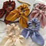 Hair Scrunchies Solid Color Silk Satin Women Bowknot Kids Hair Accessories Scrunchies Bow