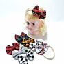 Hand Tied Toddler Nylon Headbands Buffalo Plaid Bow for Baby Girls Pinwheel Bow Hair Band Headband Christmas