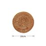 Hand Woven Rattan Coaster 10Cm Insulated Coasters & Placemats for Kitchen Office Teacup & Coffee Mat Set