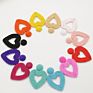 Handmade Boho Style Colorful Big Heart Shape Seed Bead Earrings for Women Jewelry