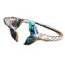 Handmade Cable Wire Bracelets Bangle Natural Abalone Shell Mermaid Bracelets Cuff Bangle Bracelet