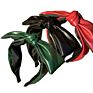 Handmade Luxury Pu Bow Knot Leather Headbands for Women Cute Solid Color Hairband Simple Wide Hair Loop Accessories