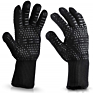 Heat Resistant Gloves 932F Extreme Heat Resistant Aramid Fiber Black Bbq Gloves