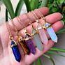 Hexagon Pencil Point Natural Real Gem Stone Pendant Necklace Crystal Stone Jewelry Necklace Healing Stone for Women