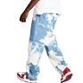 High Street Wear Trend Washed Tie-Dye Straight-Leg Jeans Blue and White Loose Men Jeans